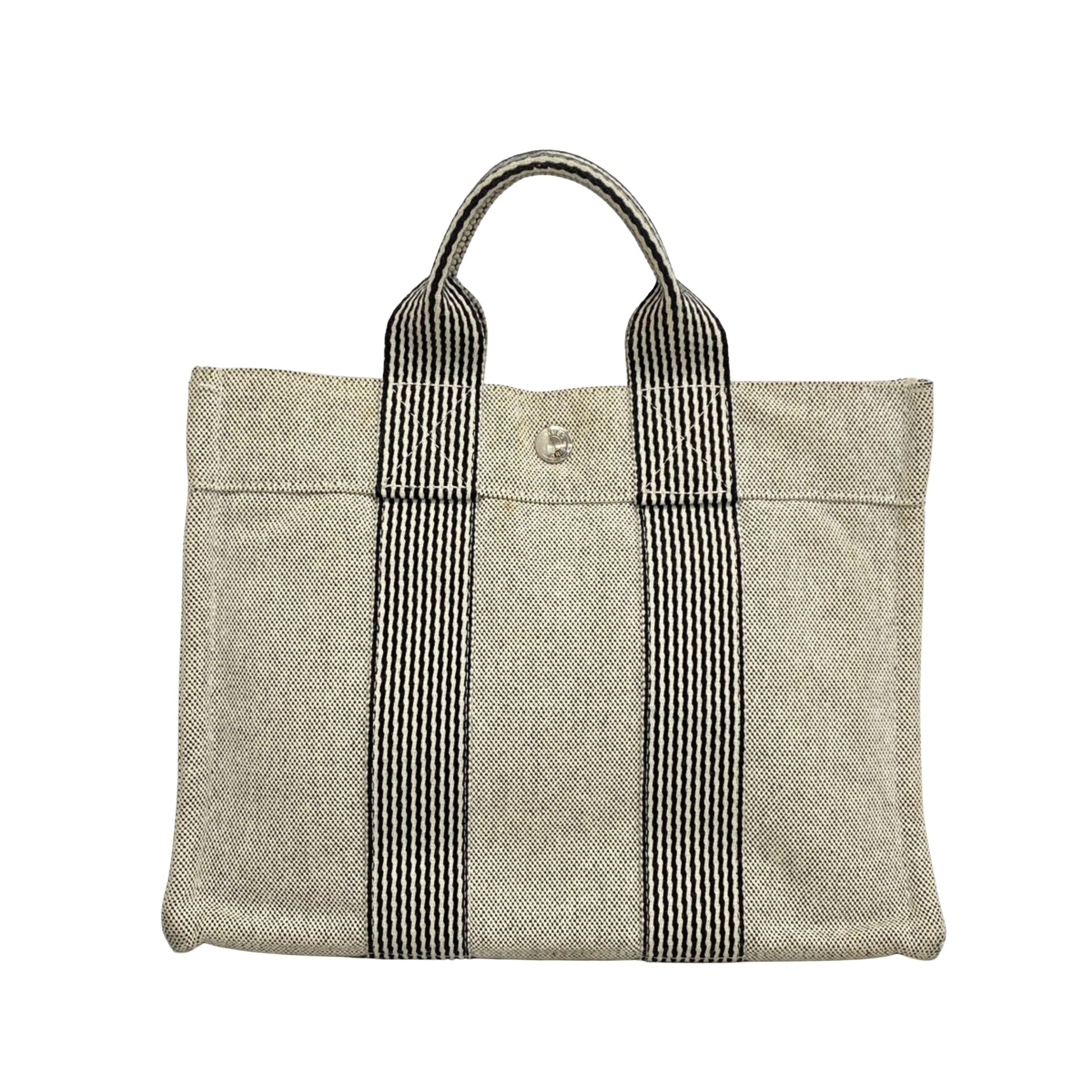 Hermès Fourre tout, Grey, Canvas, tote