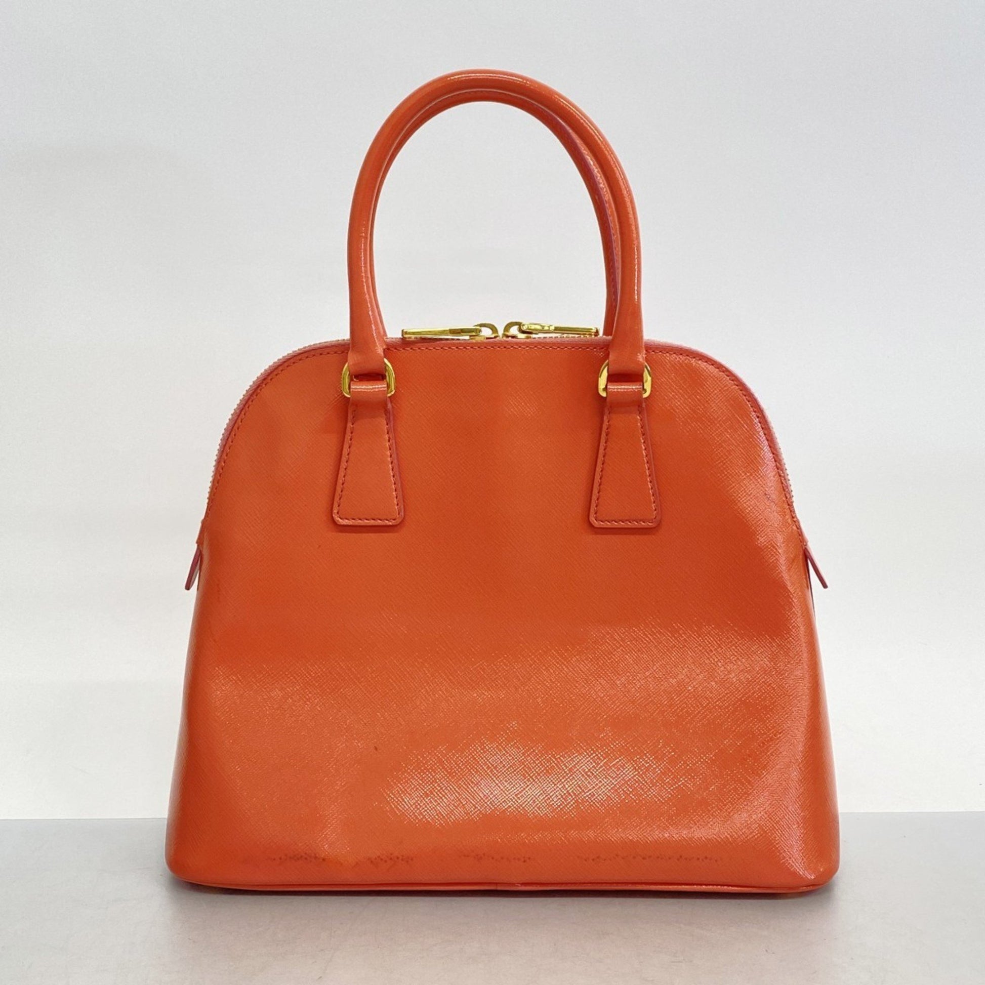 Prada Saffiano, Orange, Leather, handbag