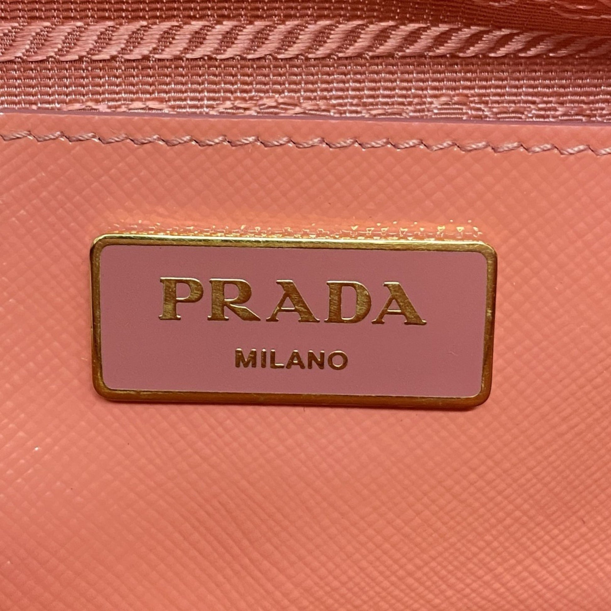 Prada Saffiano, Orange, Leather, handbag