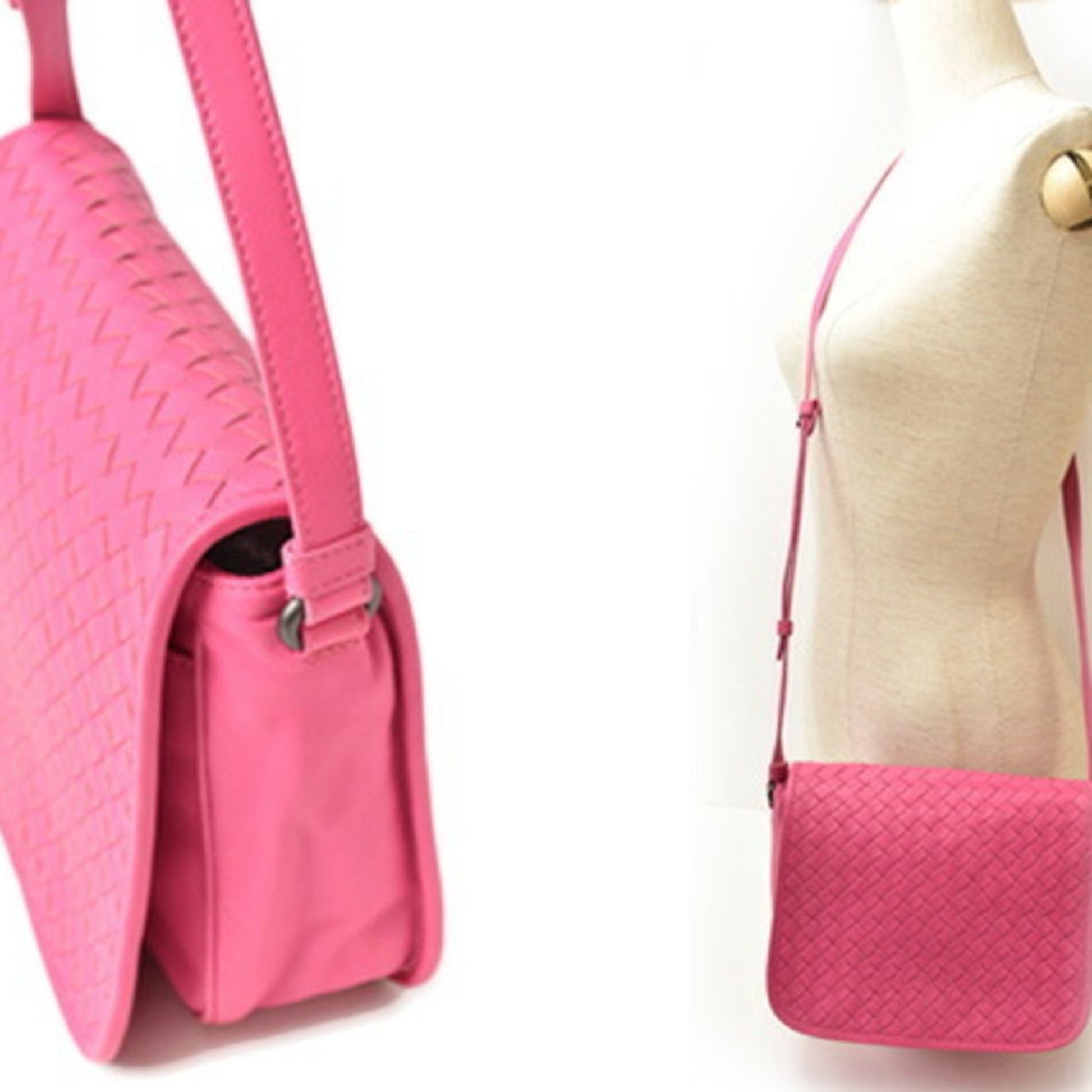 Bottega Veneta Intrecciato, Pink, Leather, shoulder