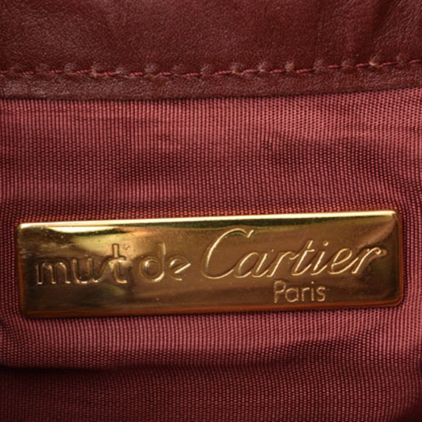 Cartier Must de Cartier, Burgundy, Leather, shoulder