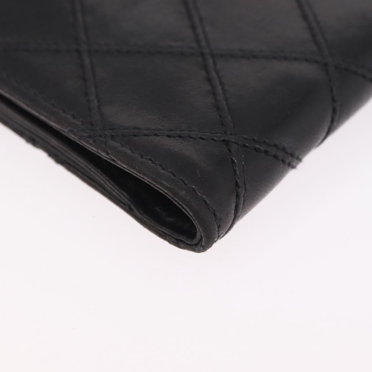 Chanel CC Compact Quilted Caviar, Black, Leather, Wallet