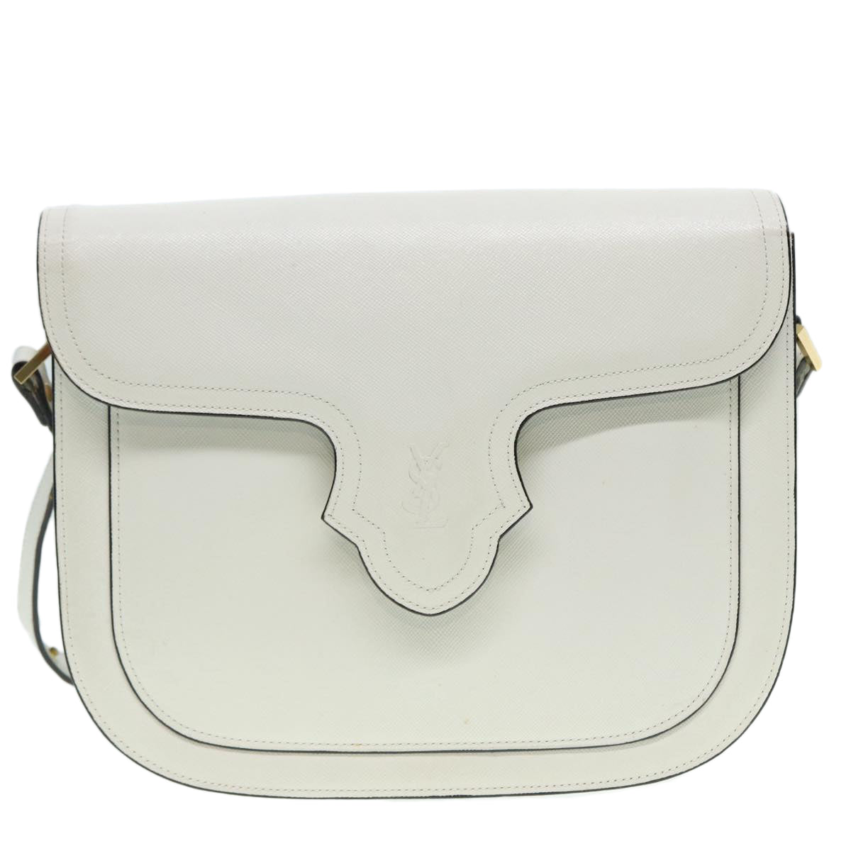 Yves Saint Laurent Mombasa, White, Leather, shoulder