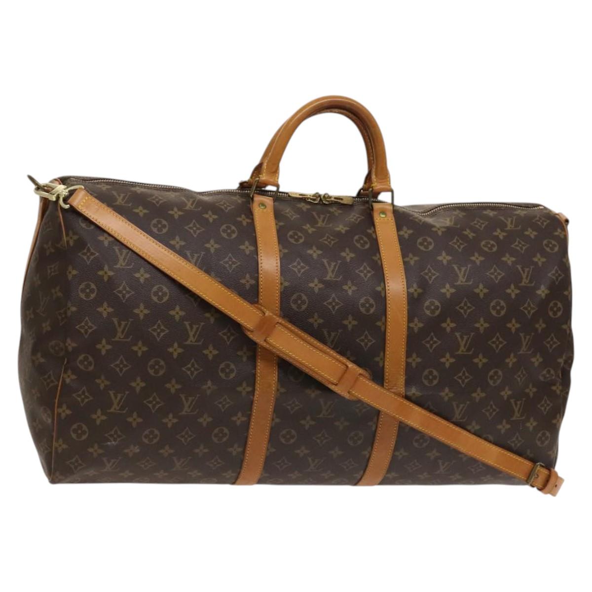 Louis Vuitton Keepall Bandoulière 60, Brown, Canvas, travel