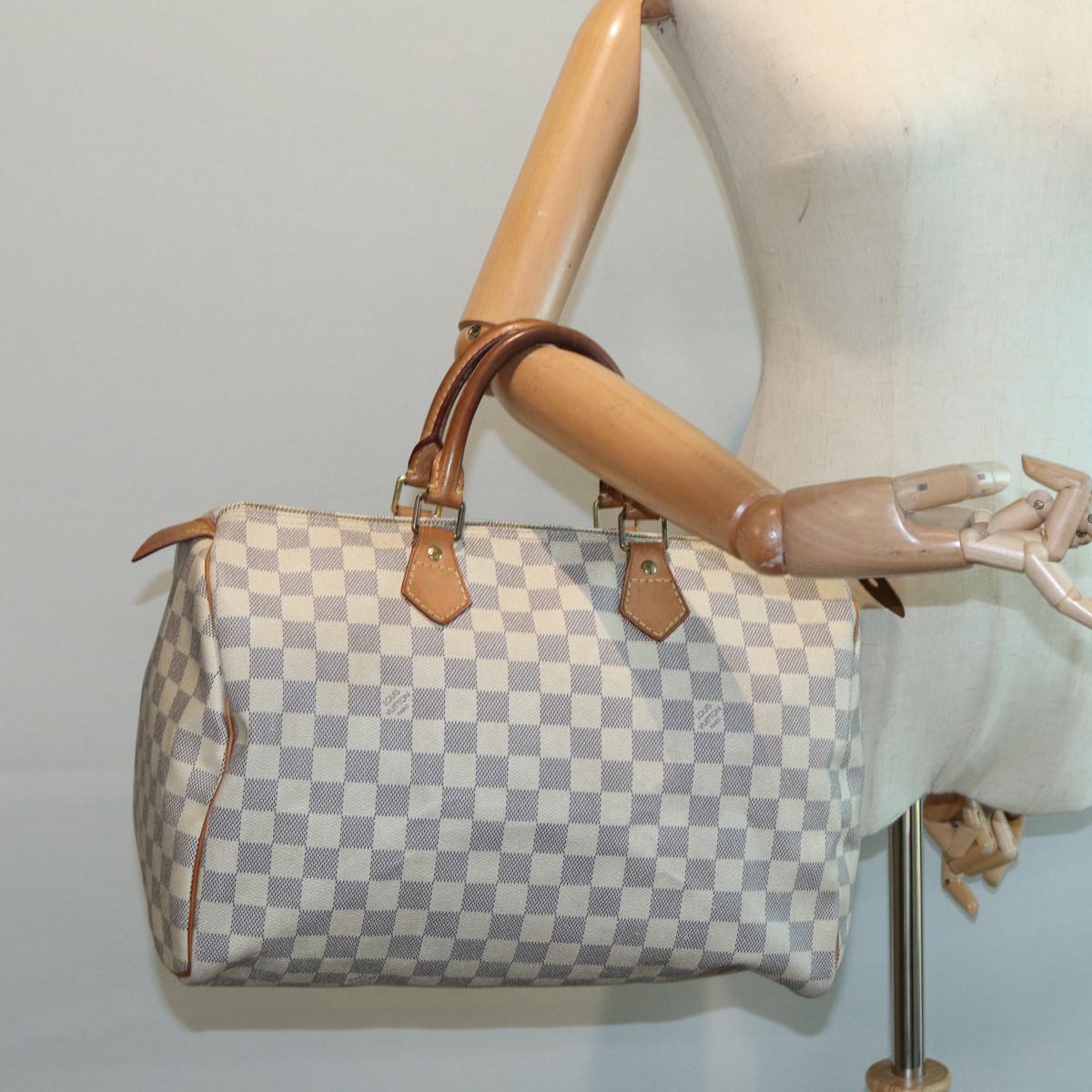 Louis Vuitton Speedy 35, White, Canvas, handbag