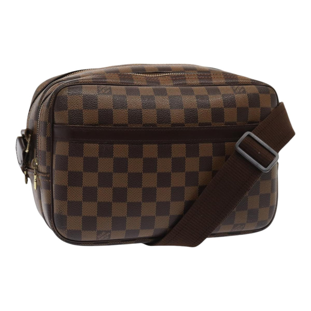 Louis Vuitton Reporter, Brown, Canvas, shoulder