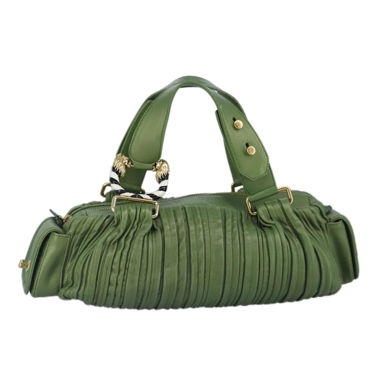 Bulgari, Green, Leather, handbag