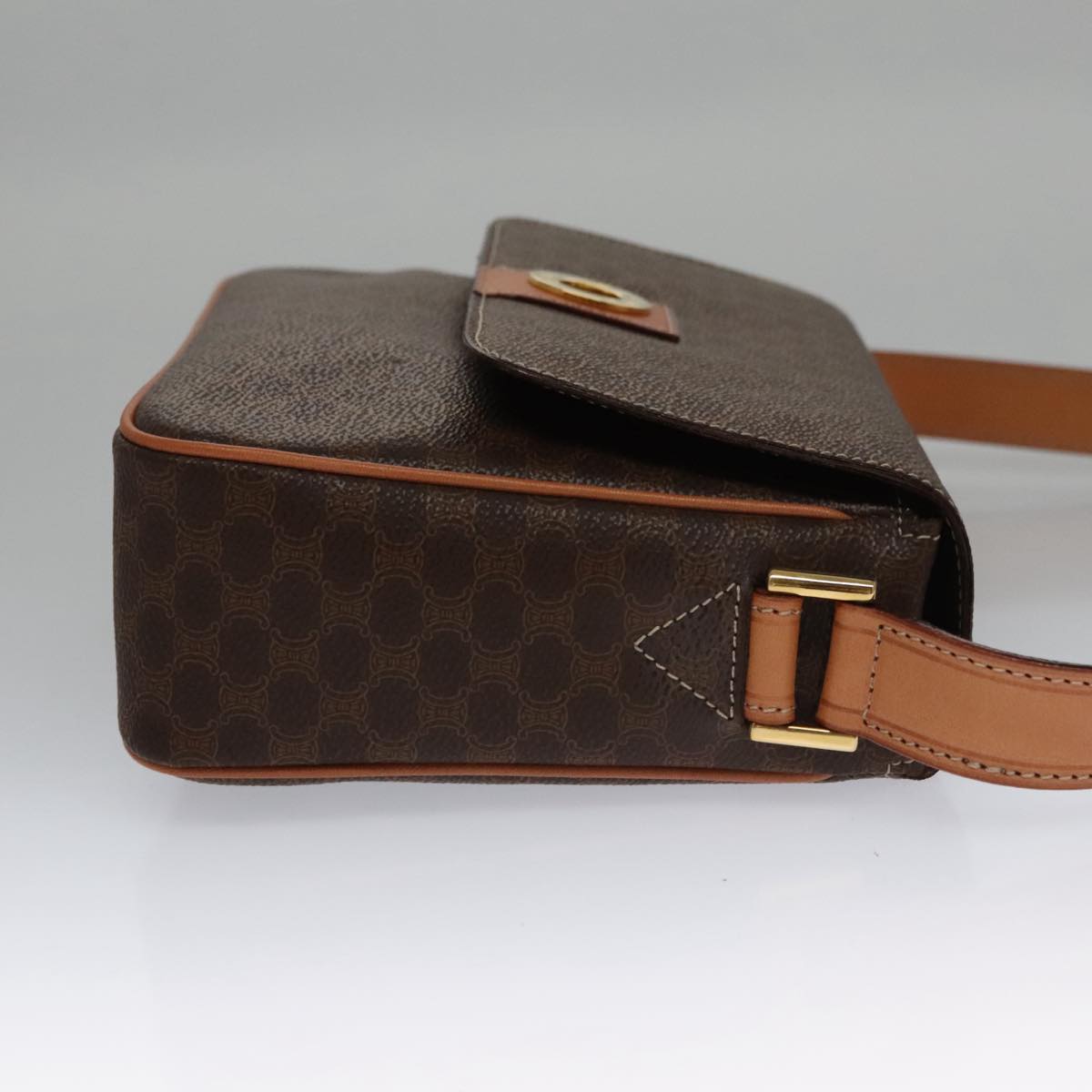 Céline Triomphe, Brown, Canvas, shoulder