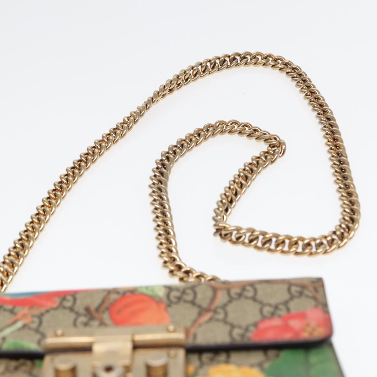 Gucci Padlock, Beige, Canvas, shoulder