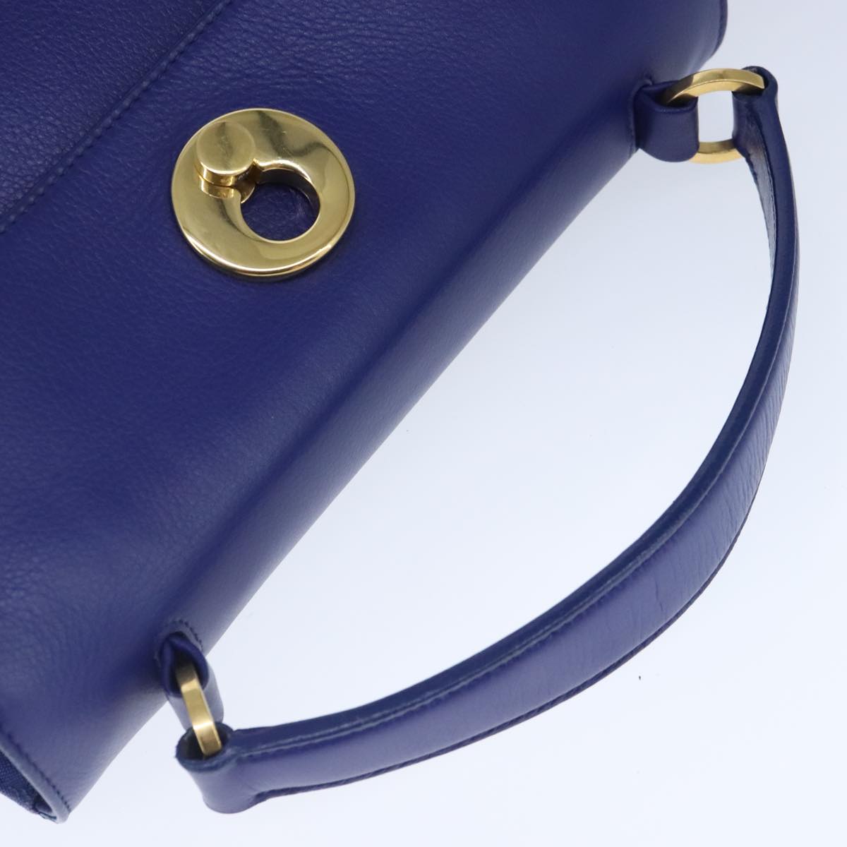 Yves Saint Laurent Muse Two, Blue, Leather, handbag