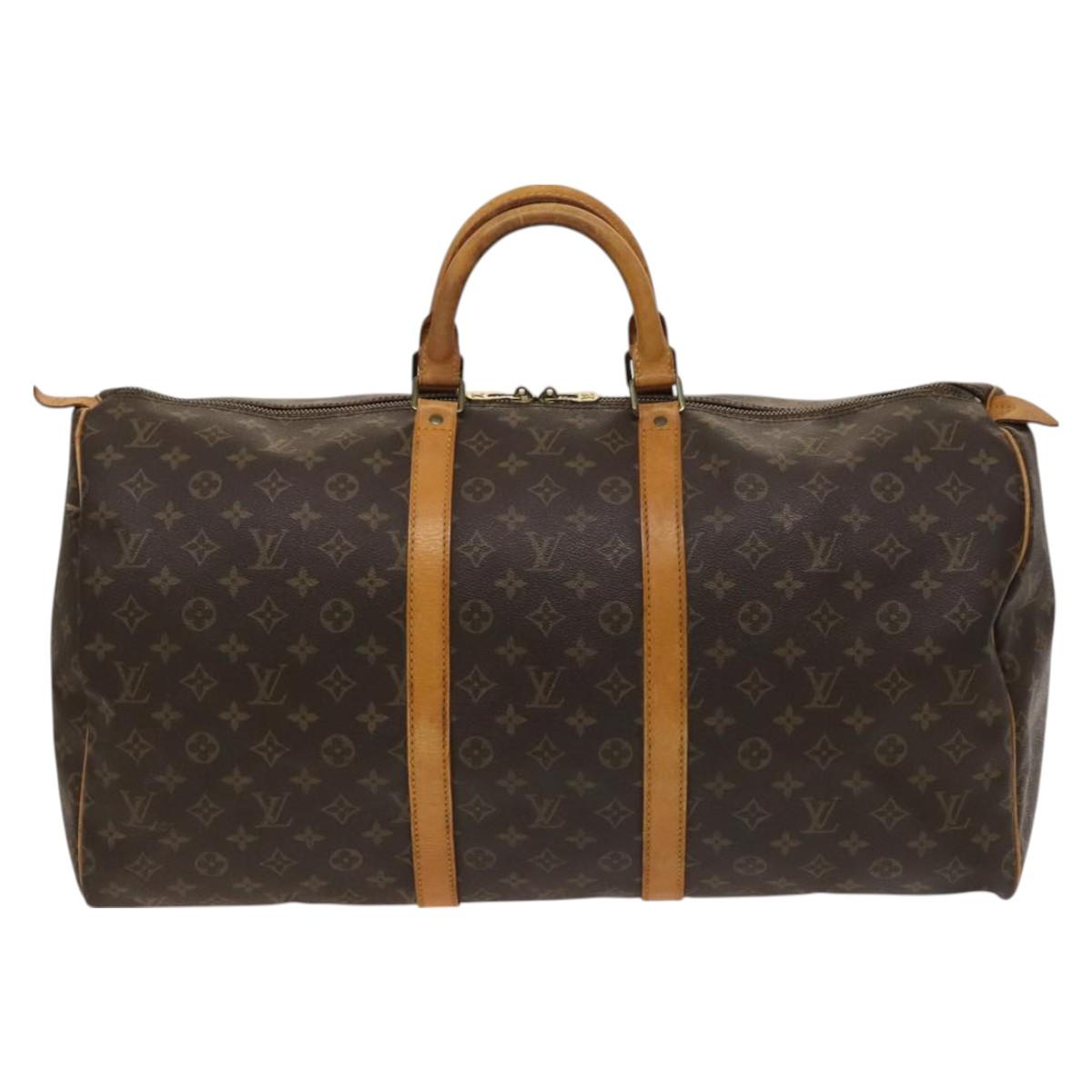 Louis Vuitton Keepall 50, Brown, Canvas, travel