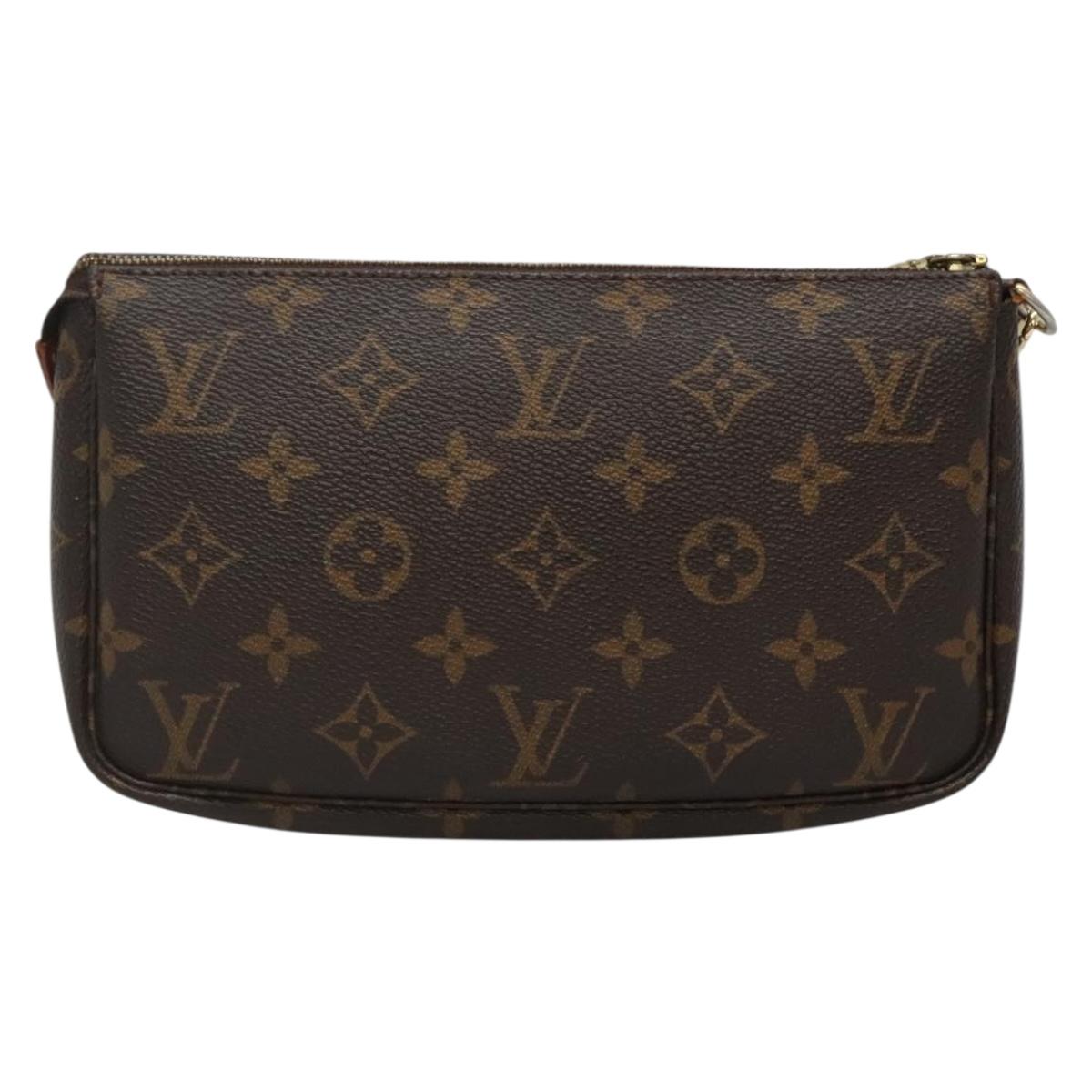 Louis Vuitton Pochette Accessoire, Brown, Canvas, clutch