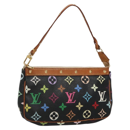 Louis Vuitton Pochette Accessoire, Black, Canvas, clutch