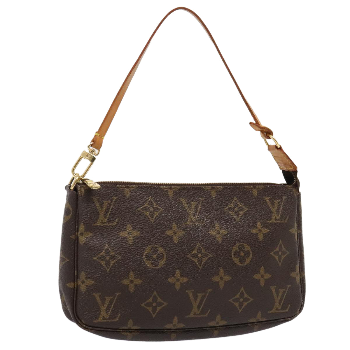 Louis Vuitton Pochette Accessoire, Brown, Canvas, clutch