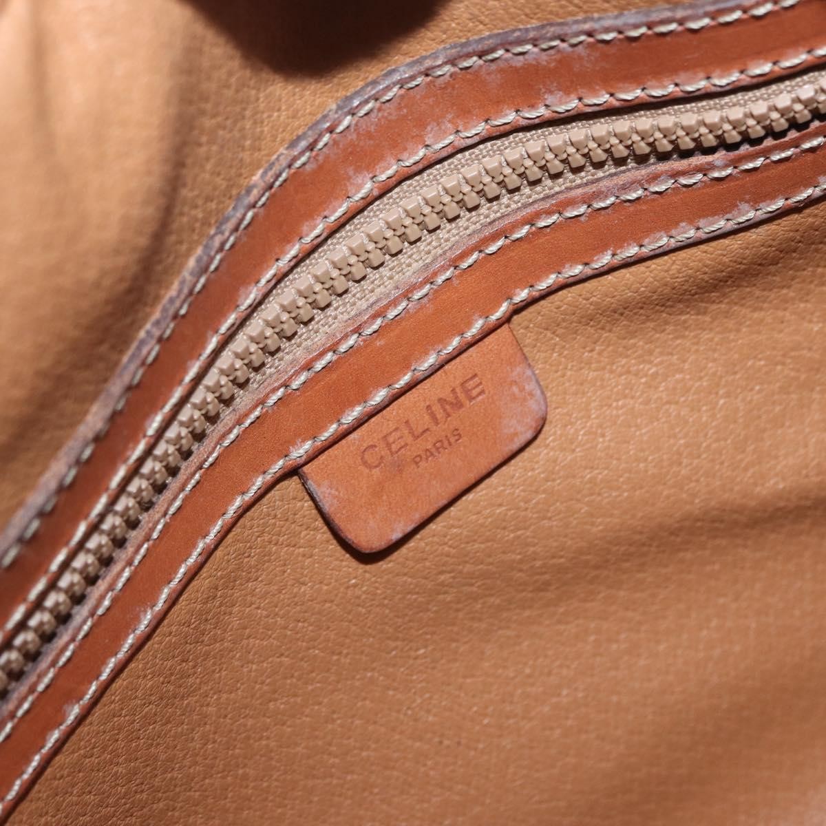 Celine Vintage Macadam Canvas and Leather, Beige, Canvas, Shoulder Bag