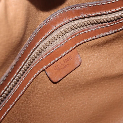 Celine Vintage Macadam Canvas and Leather, Beige, Canvas, Shoulder Bag
