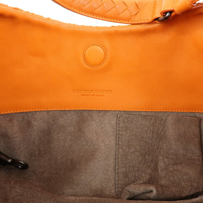 Bottega Veneta Campana Hobo Intrecciato Nappa, Orange, Leather, Shoulder Bag