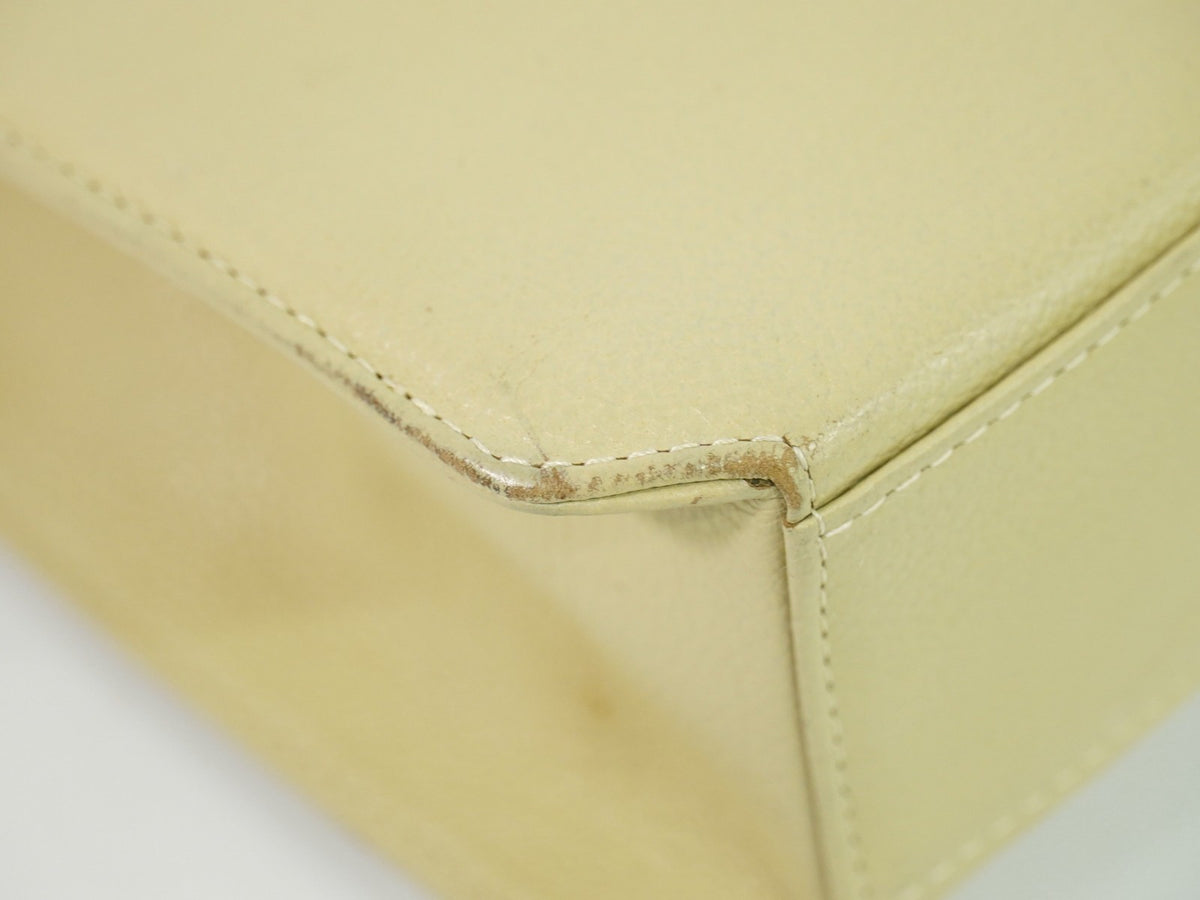 Saint Laurent Uptown Leather, Beige, Leather, Crossbody Bag
