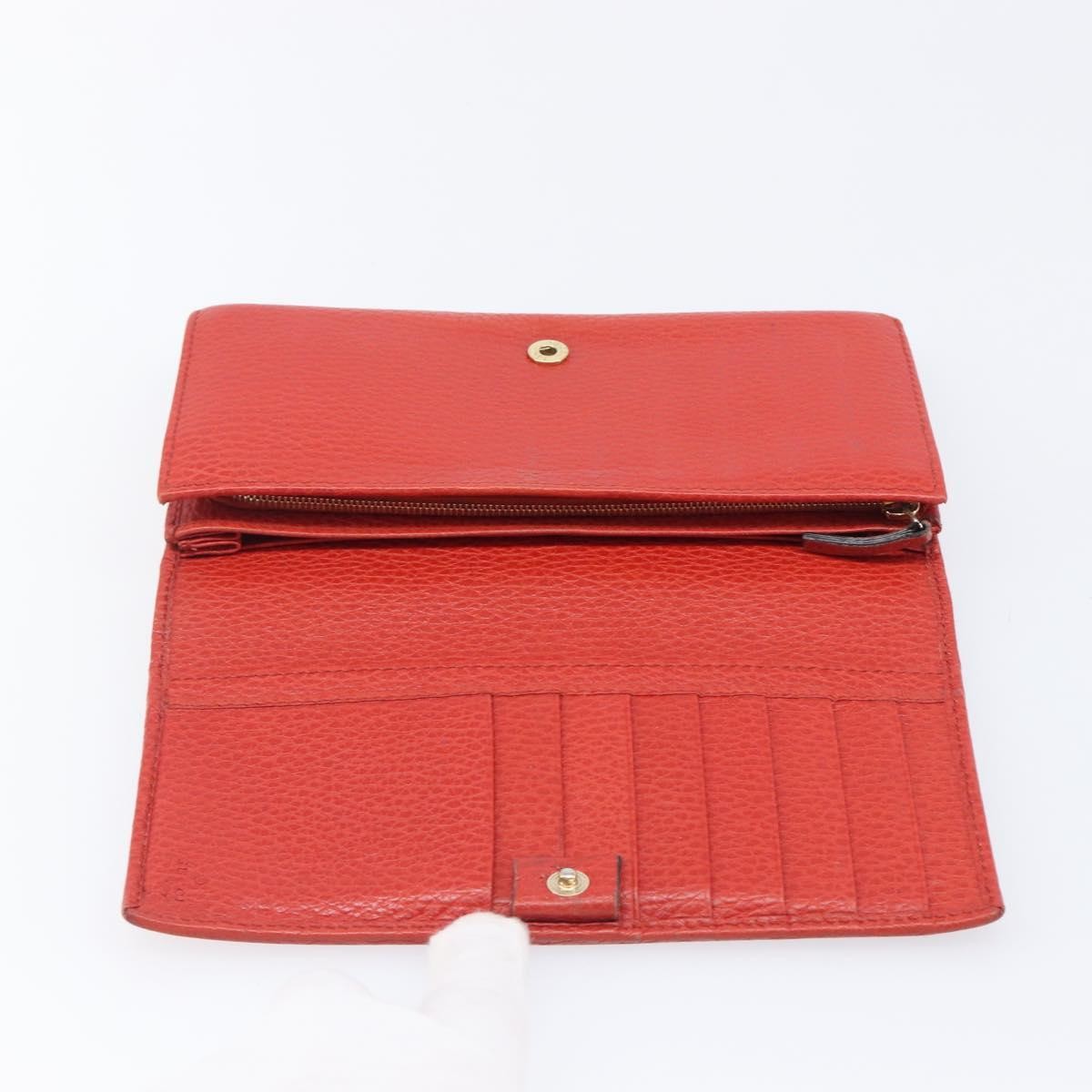 Gucci Swing Wallet on Strap Leather, Red, Leather, Crossbody Bag
