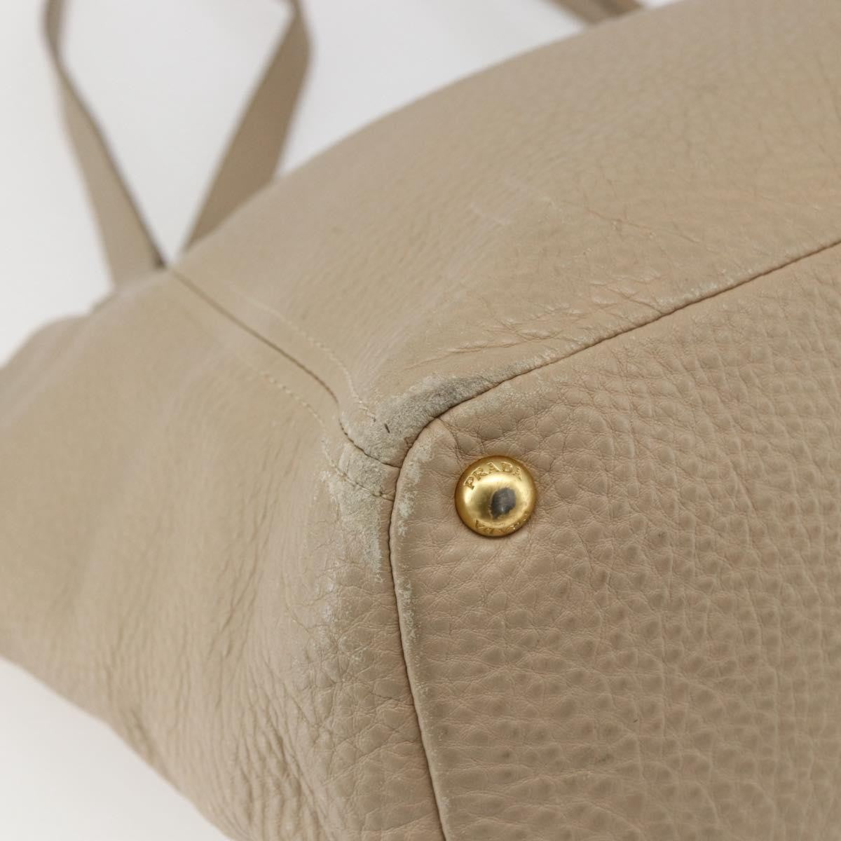 Prada Side Pocket Convertible Vitello Daino, Beige, Leather, Tote Bag