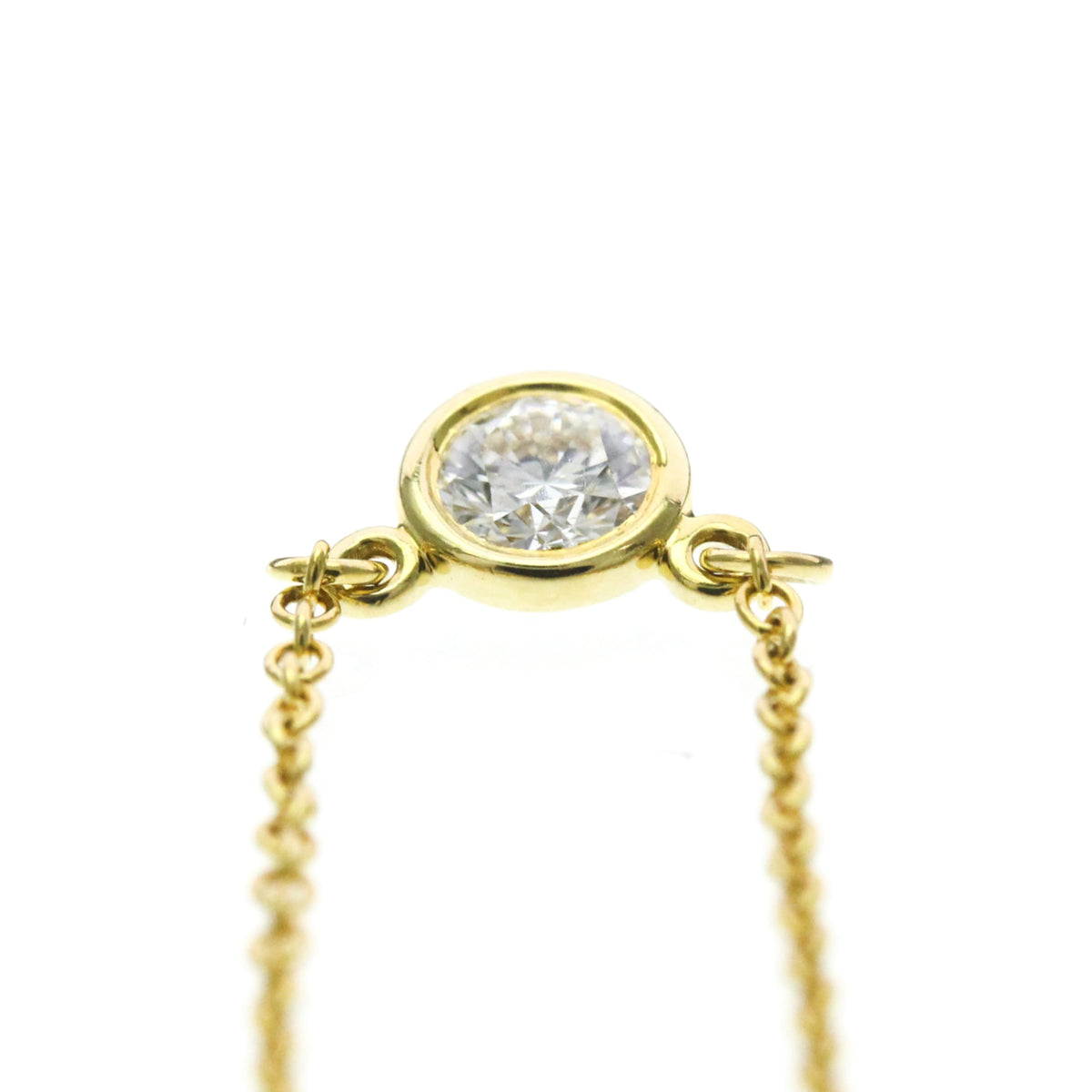 Tiffany & Co. Elsa Peretti Diamonds By The Yard Pendant 18K Rose Gold with Pear-Shaped Diamond, Yellow, Yellow Gold, Necklace