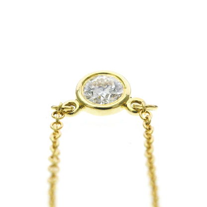 Tiffany & Co. Elsa Peretti Diamonds By The Yard Pendant 18K Rose Gold with Pear-Shaped Diamond, Yellow, Yellow Gold, Necklace