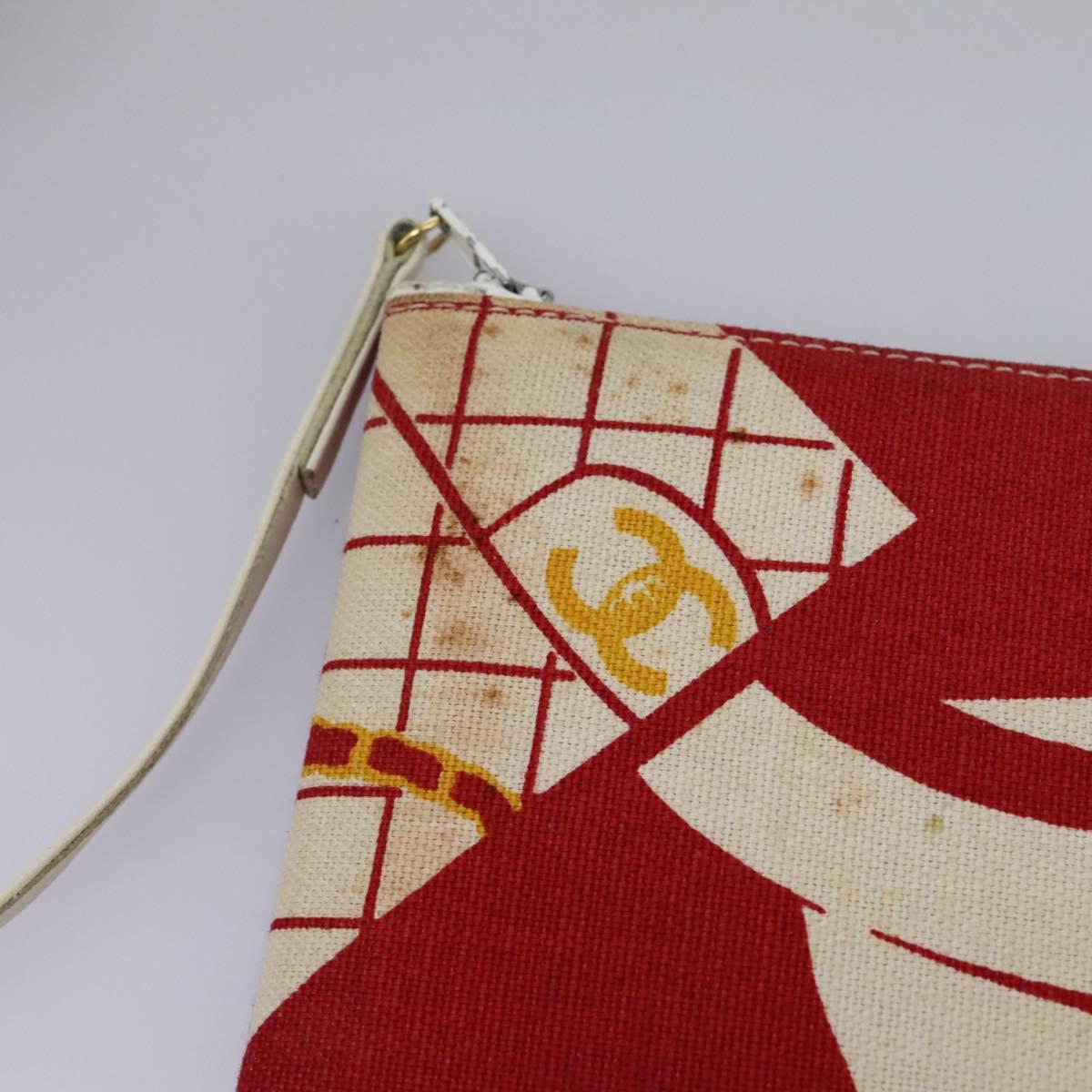 Chanel Coco Mark, Red, Canvas, shoulder