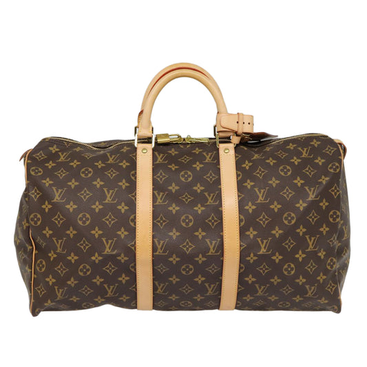 Louis Vuitton Keepall 50, Brown, Canvas, travel