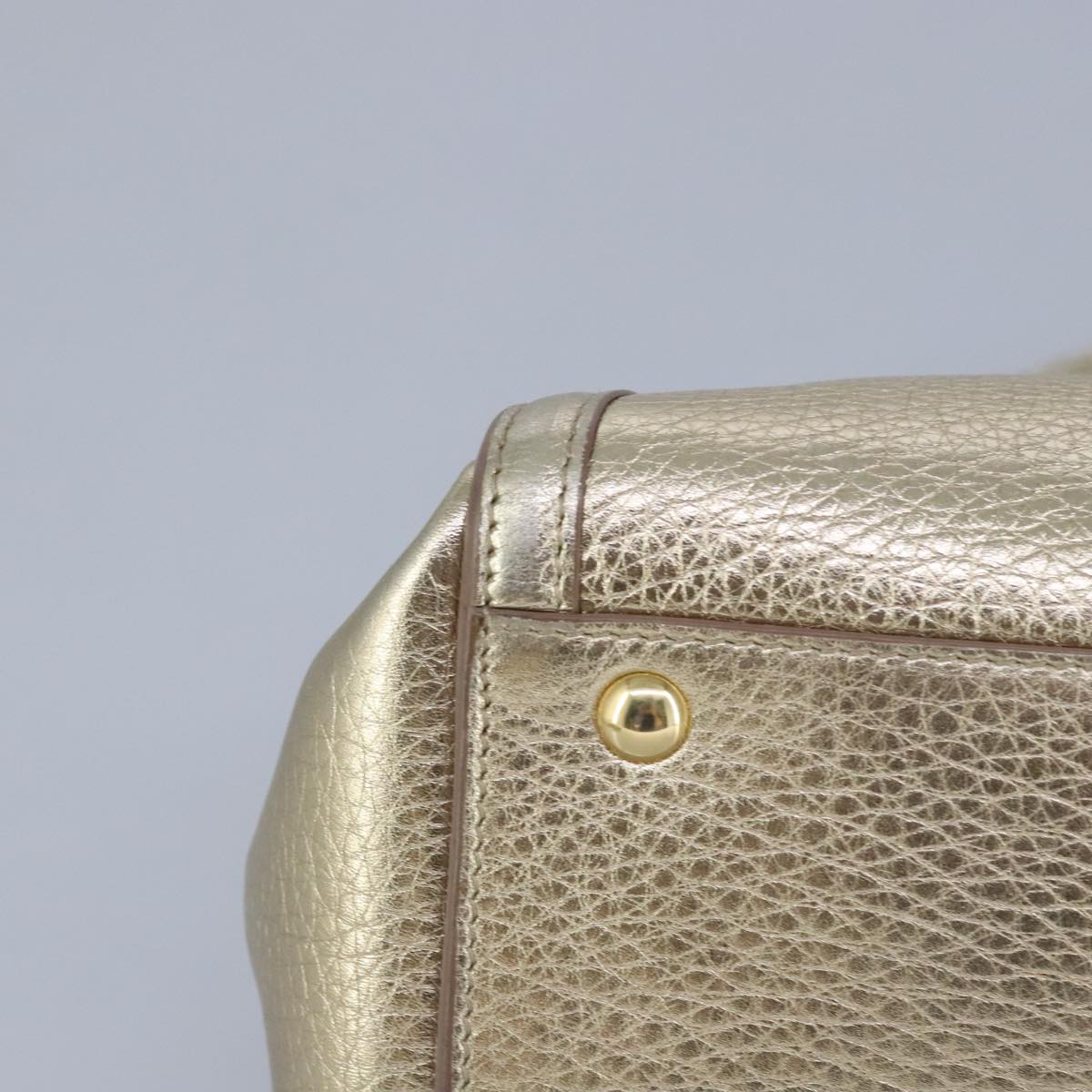 Salvatore Ferragamo Sofia, Gold, Leather, handbag