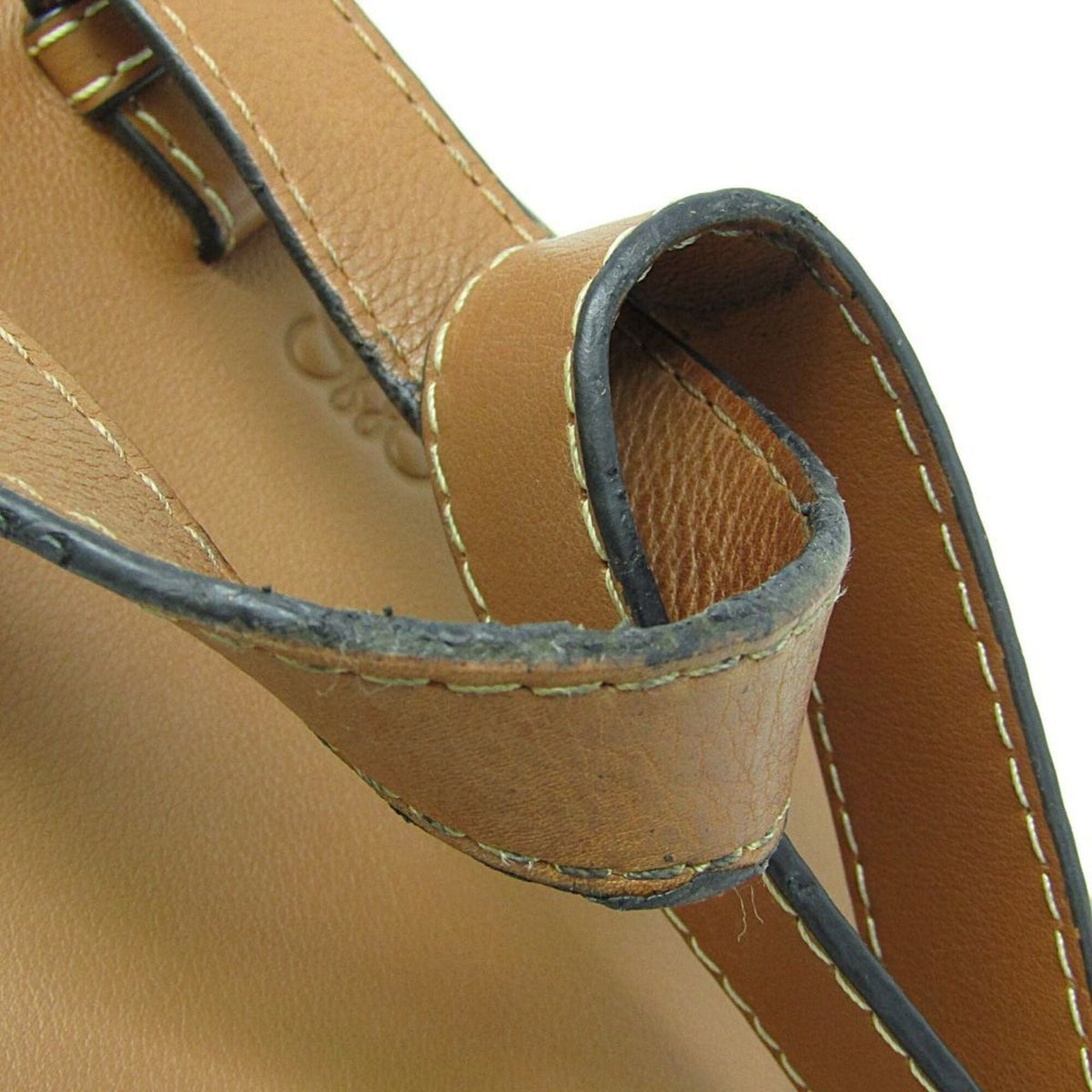 Loewe Hammock Leather and Canvas, Brown, Leather, Handbag