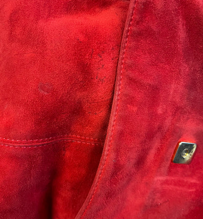 Fendi Baguette Leather, Red, Suede, Shoulder Bag