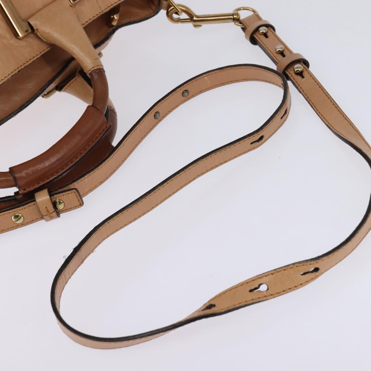 Chloe Ethel Leather, Beige, Leather, Handbag