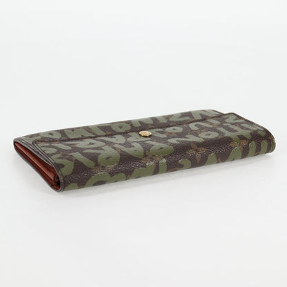 Louis Vuitton Porte Monnaie Credit, Khaki, Canvas, wallet