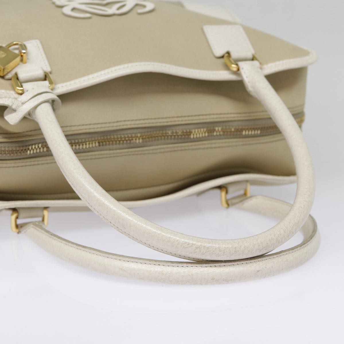 Loewe Anagram, Beige, Canvas, handbag