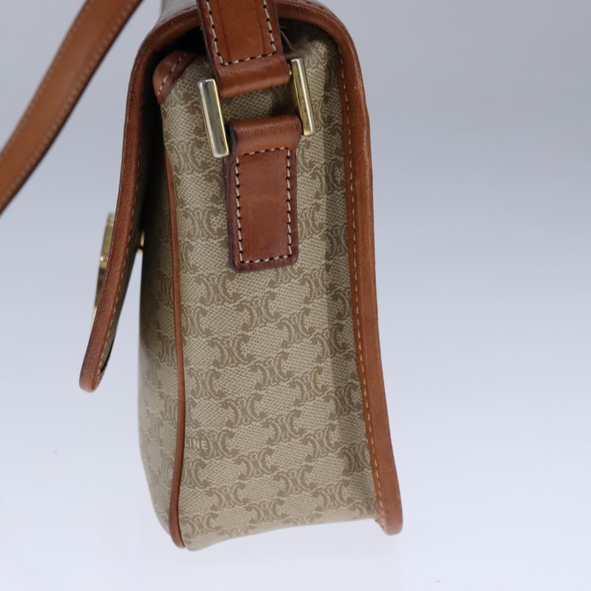 Céline Macadam, Beige, Canvas, shoulder