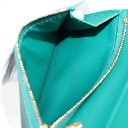 Louis Vuitton Portefeuille compact LV Vertical, Green, Leather, wallet