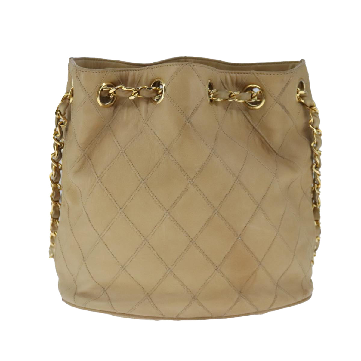 Chanel Cc, Beige, Calfskin, shoulder