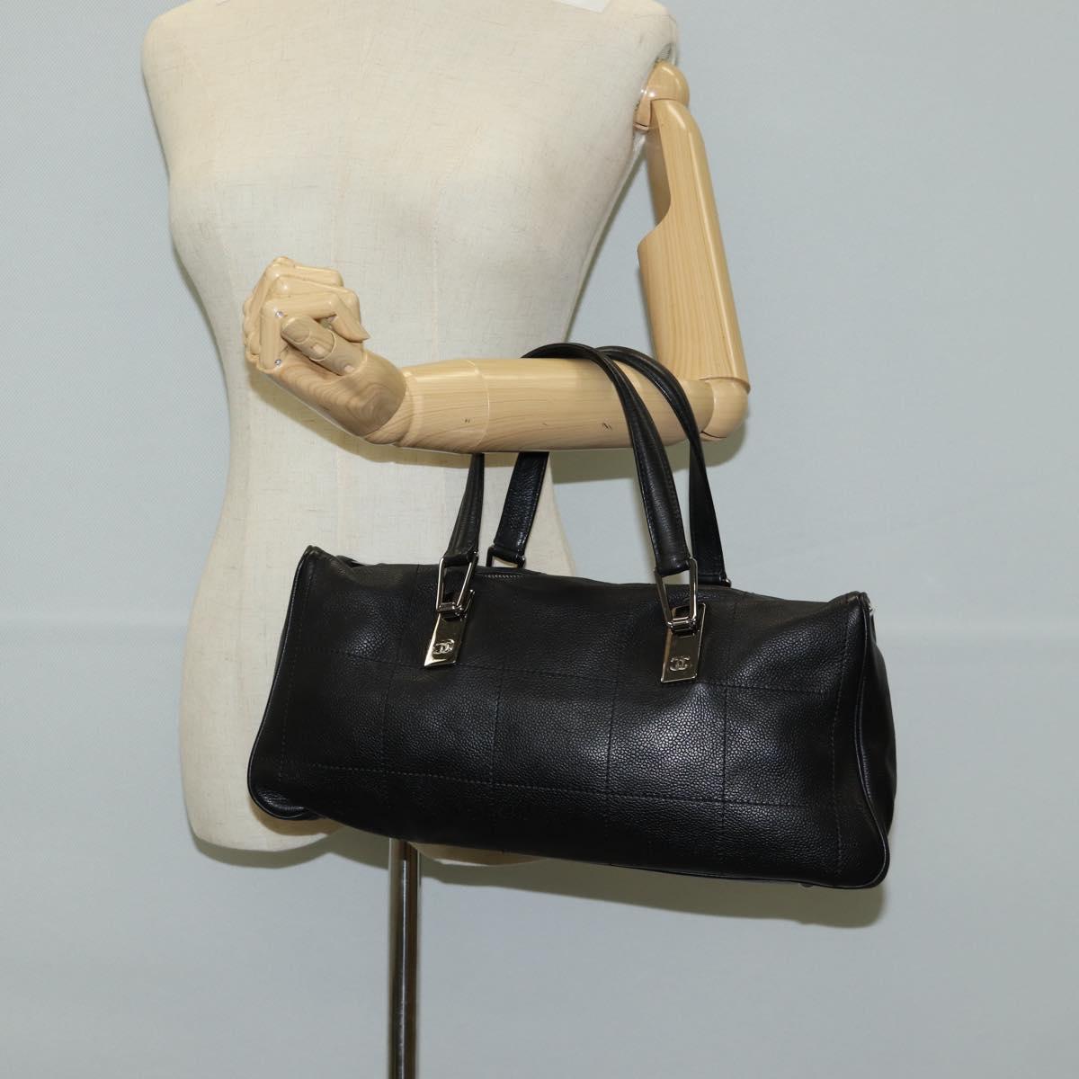 Chanel Chocolate bar, Black, Leather, handbag