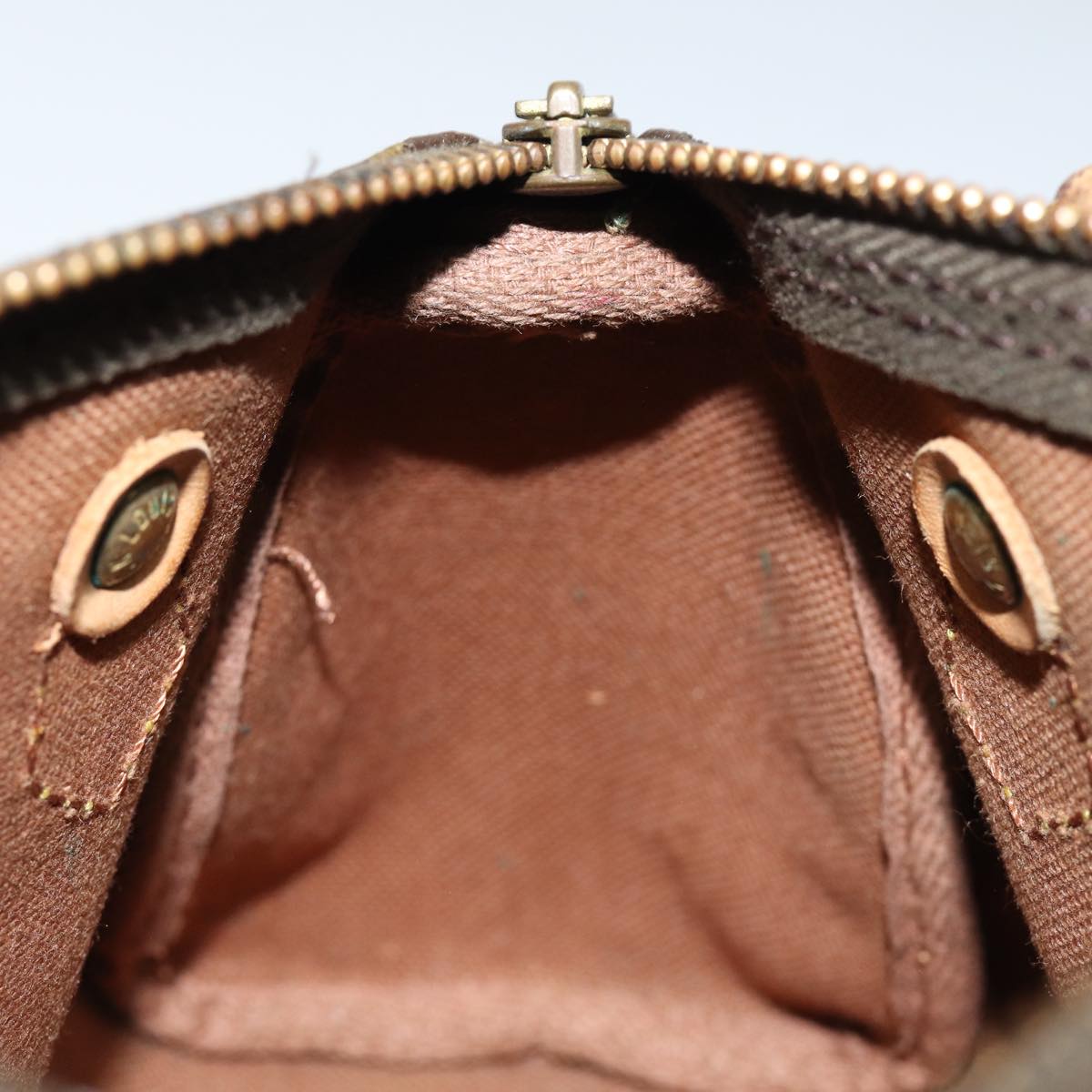 Louis Vuitton Nano Speedy, Brown, Canvas, handbag
