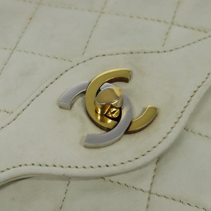 Chanel Double flap, White, Leather, handbag
