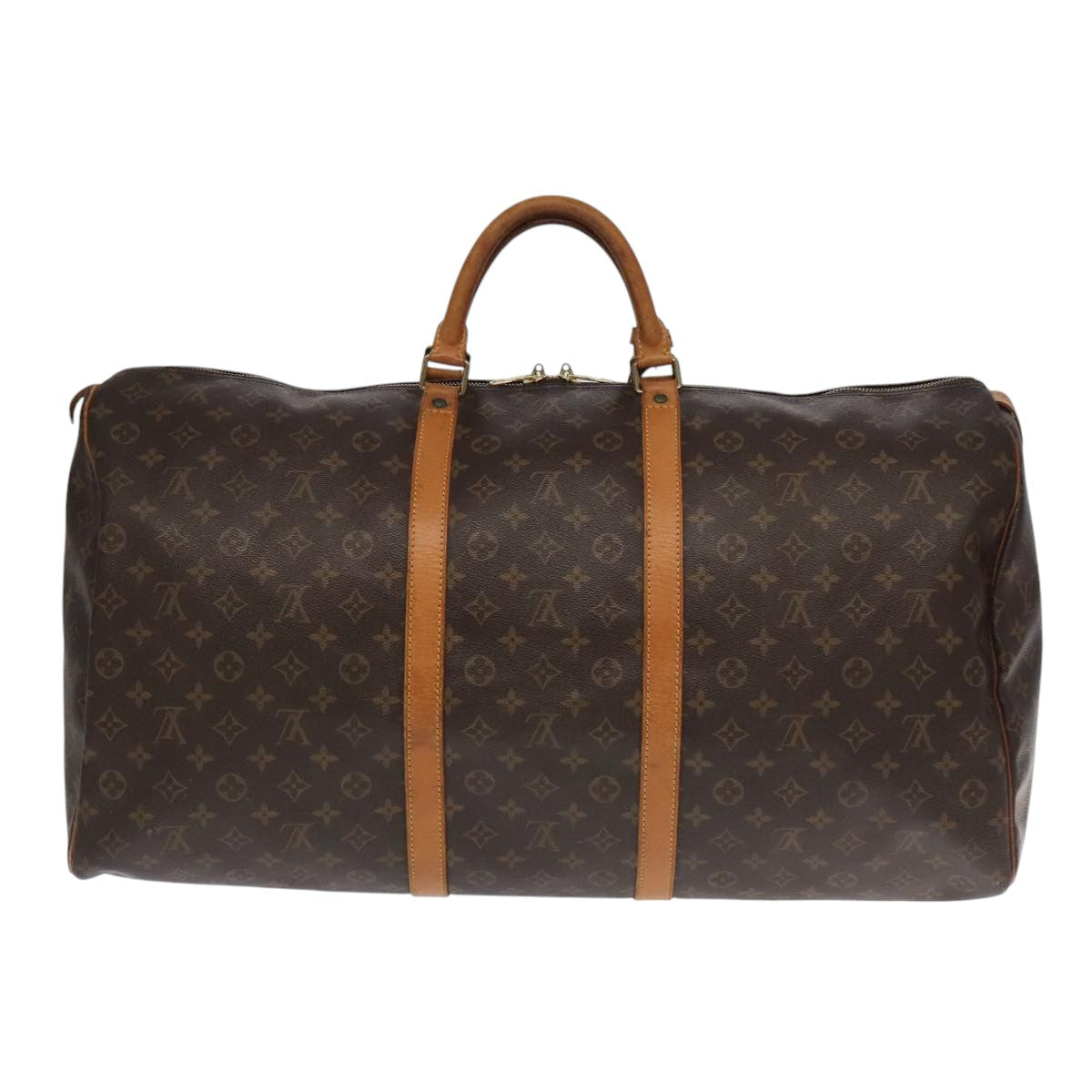 Louis Vuitton Keepall 60, Brown, Canvas, travel