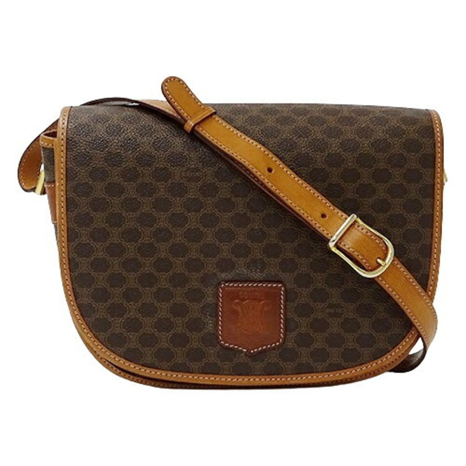 Céline, Brown, Canvas, shoulder