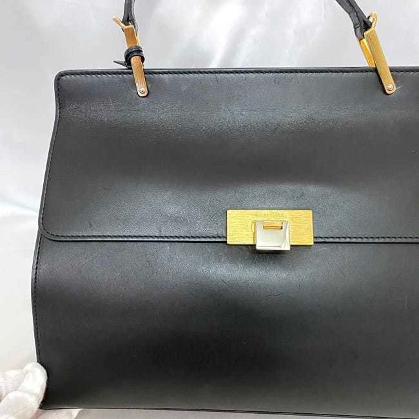 Balenciaga Le Dix, Black, Leather, handbag