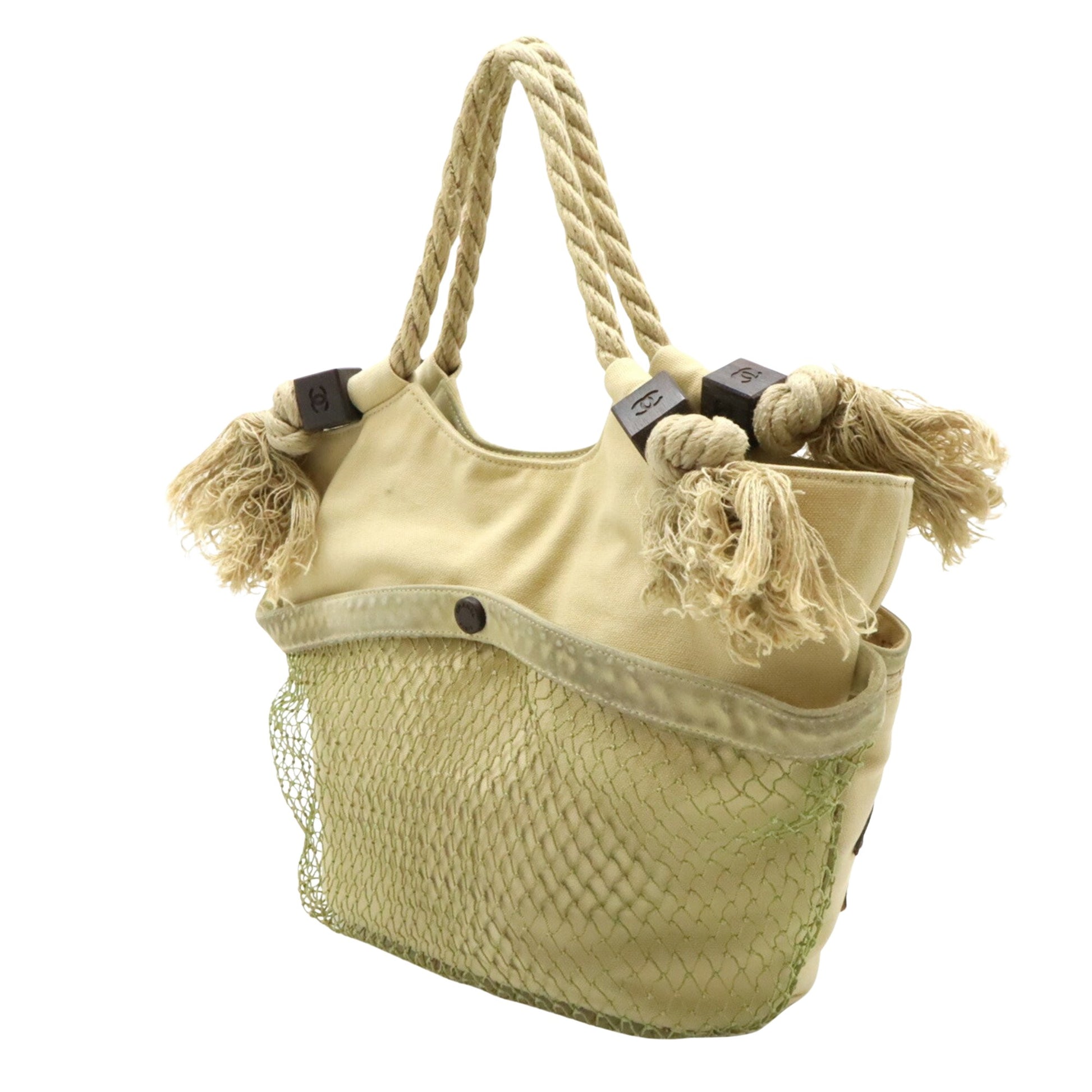 Chanel Clover, Beige, Canvas, tote