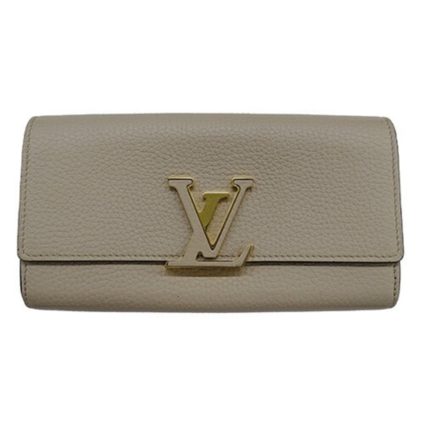 Louis Vuitton Capucines, Beige, Leather, wallet