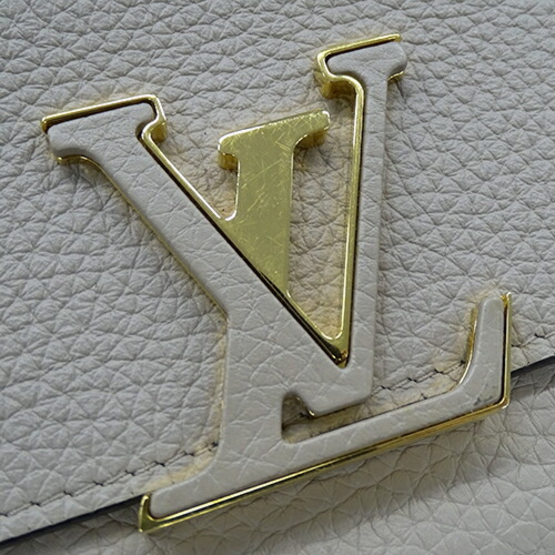 Louis Vuitton Capucines, Beige, Leather, wallet