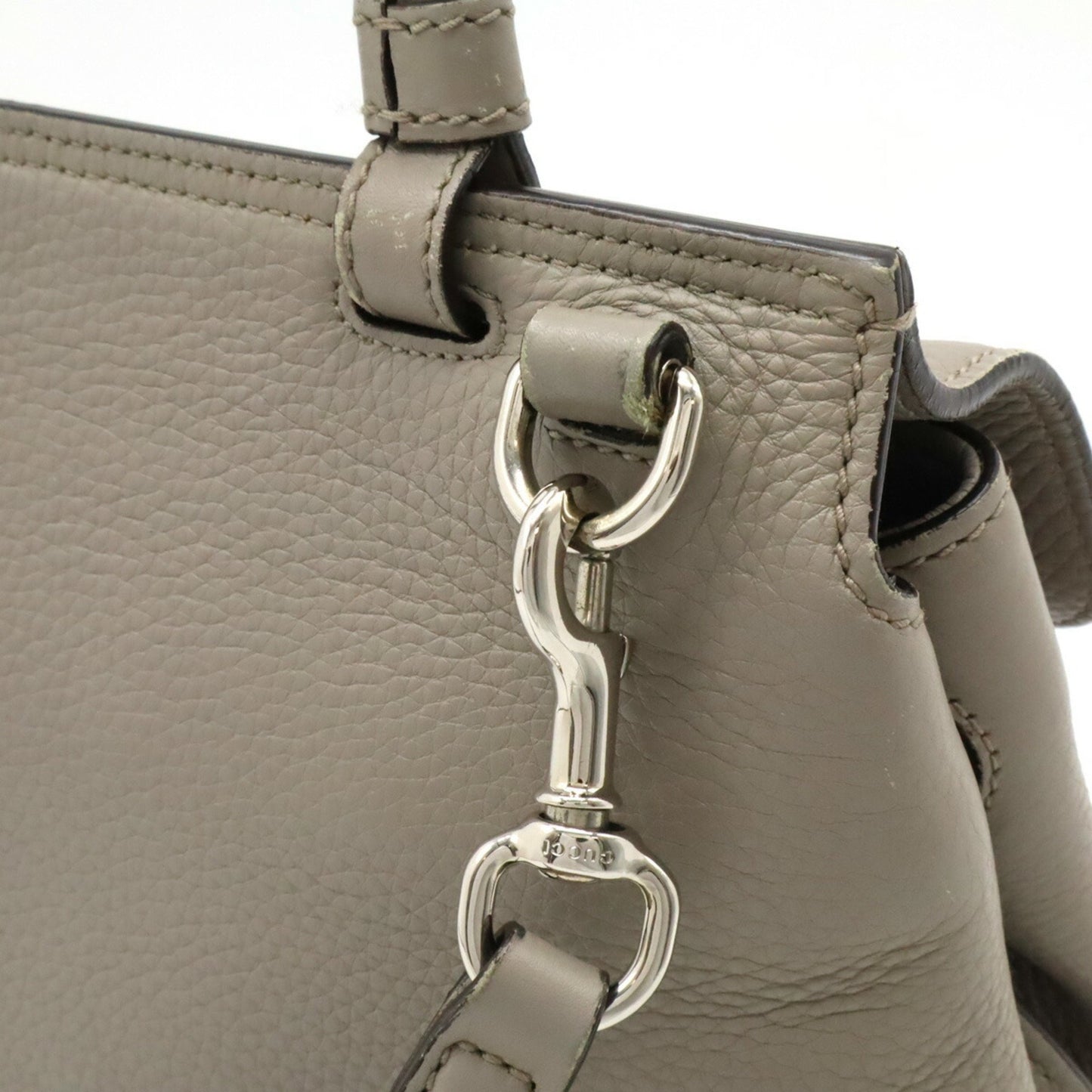 Gucci Bamboo, Grey, Leather, handbag