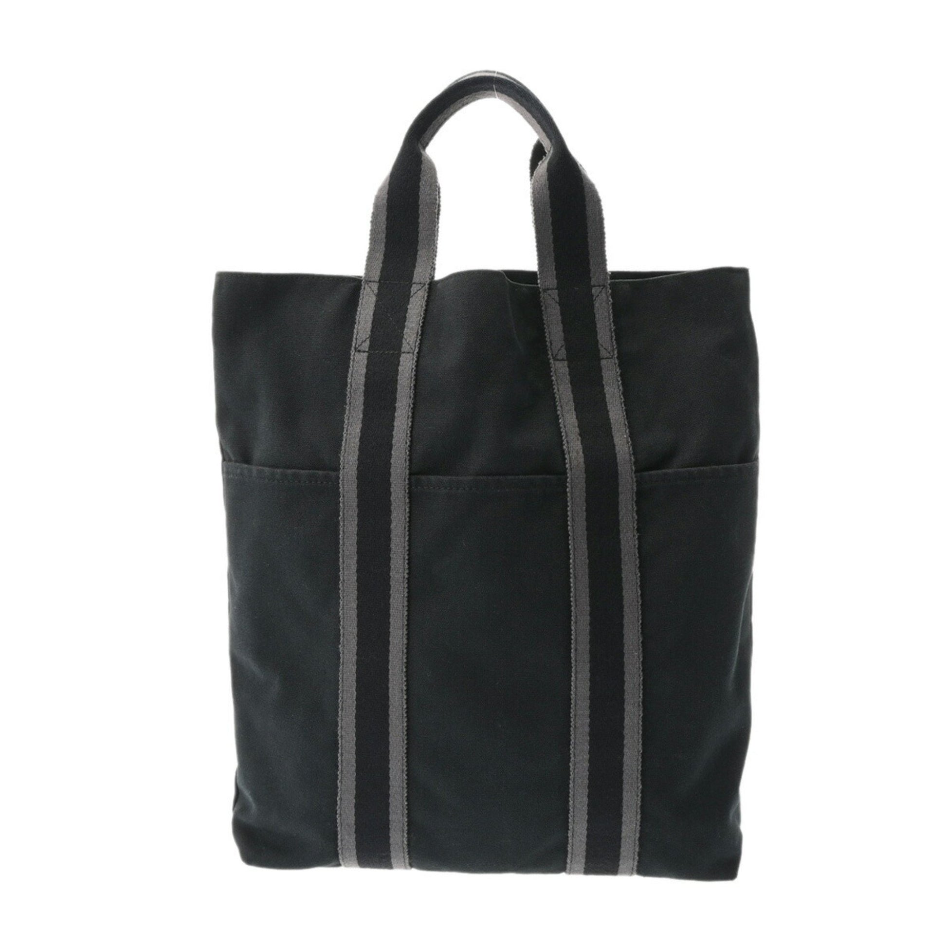 Hermès Fourre tout, Black, Canvas, tote