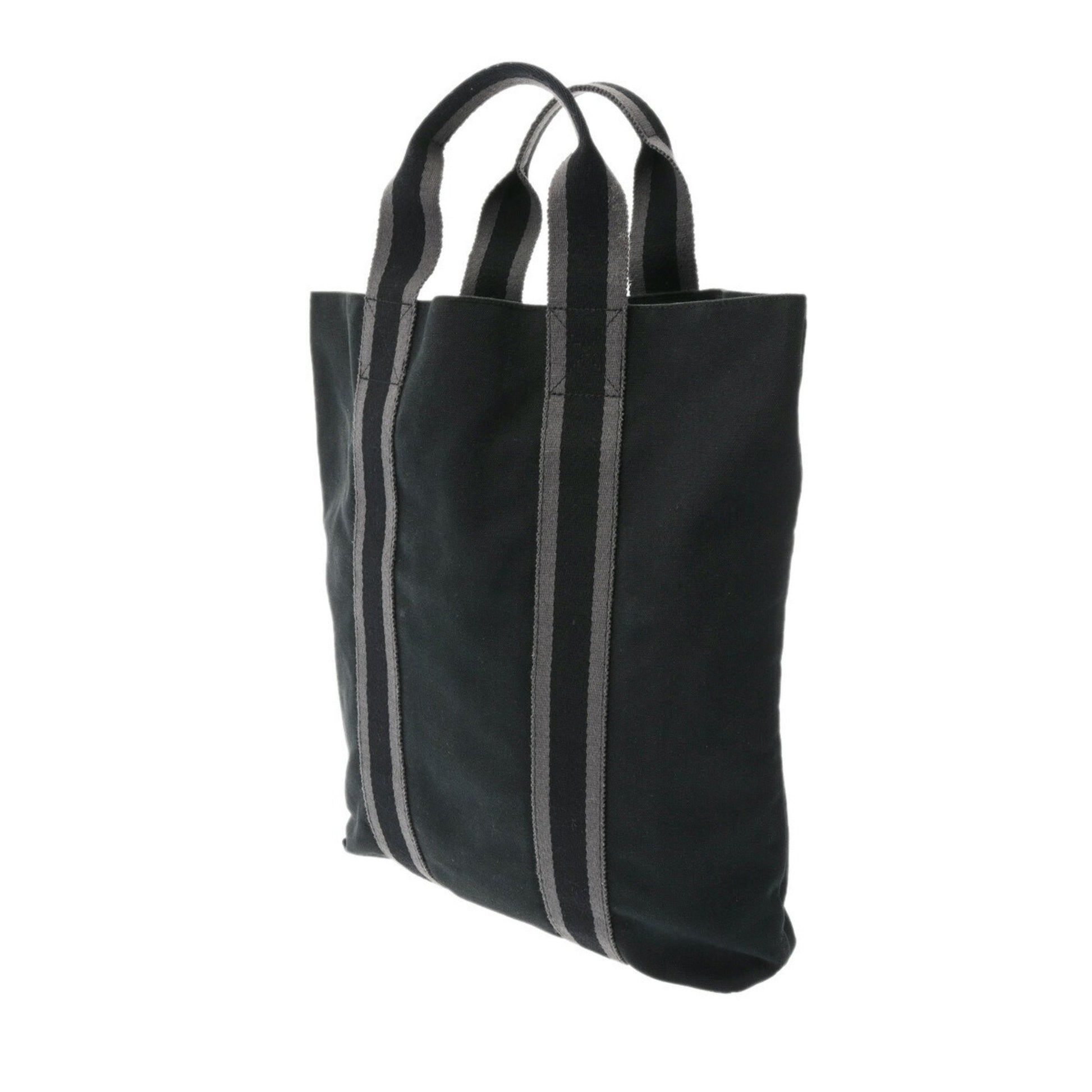 Hermès Fourre tout, Black, Canvas, tote