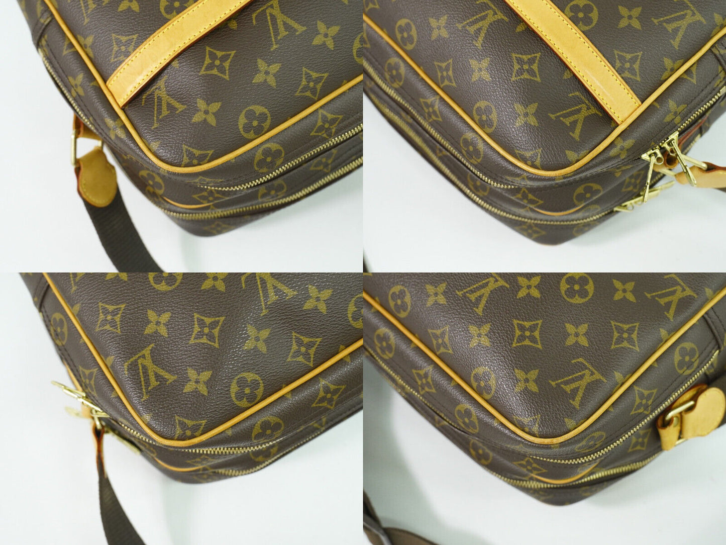 Louis Vuitton Reporter, Brown, Canvas, shoulder